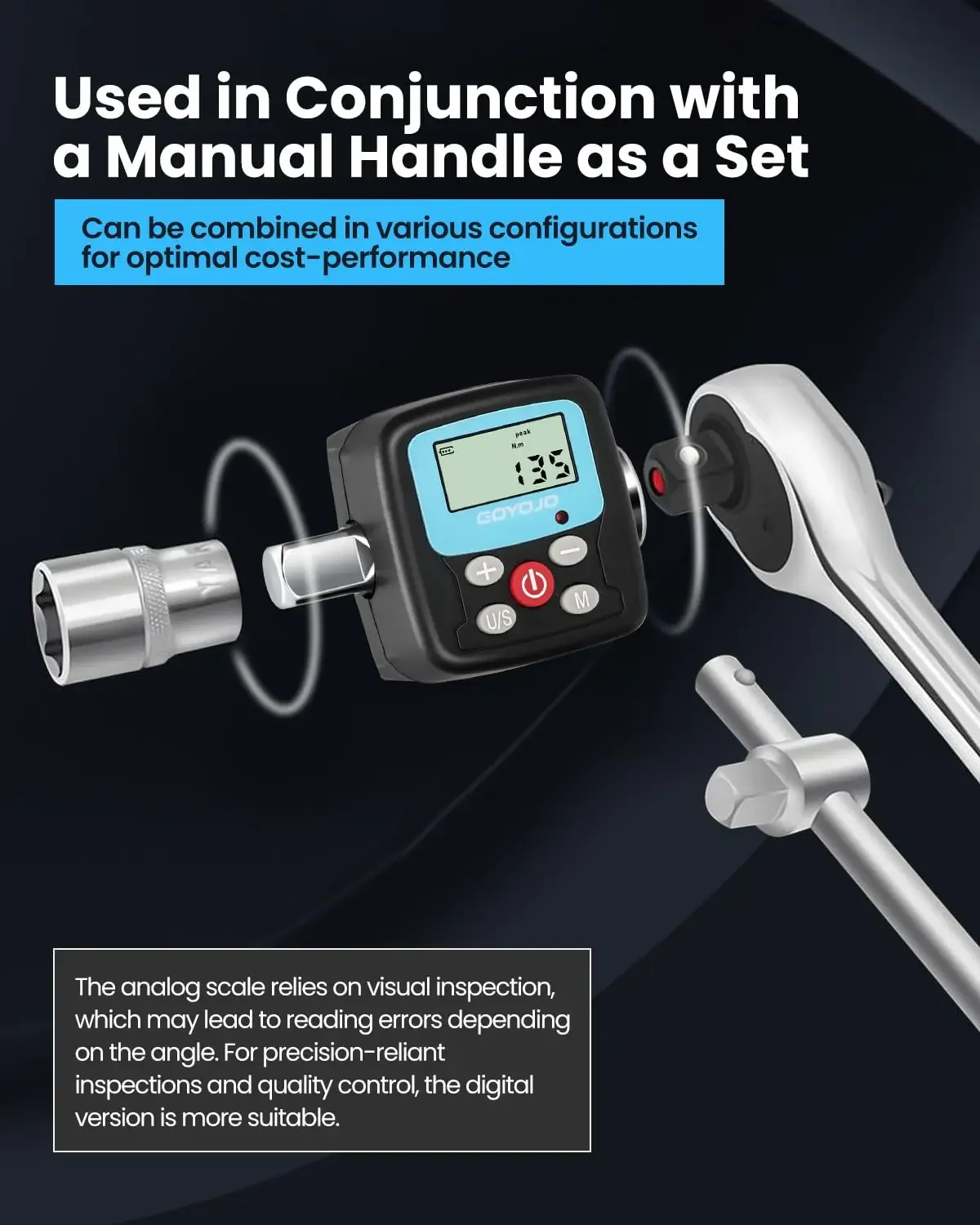 Torque Wrench Digital - GOYOJO Dijital Tork Anahtarı Adaptörü -