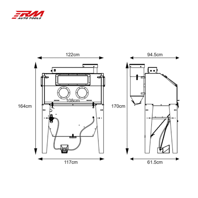 RM RF8023 Çelik Araç Yüzey Tem - Sandblaster Cabinet incelemesi ve fiyatı